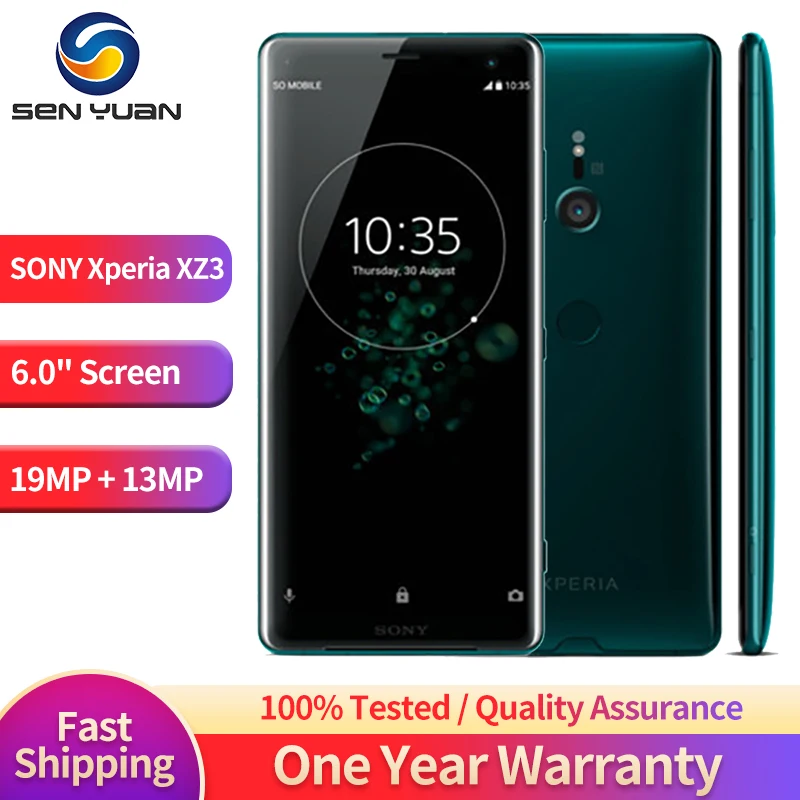 Original Sony Xperia XZ3 4G LTE Mobile Phone JP Version H8416 H9493 6.0" 4GB RAM 64GB ROM Qualcomm 845 Octa Core SmartPhone