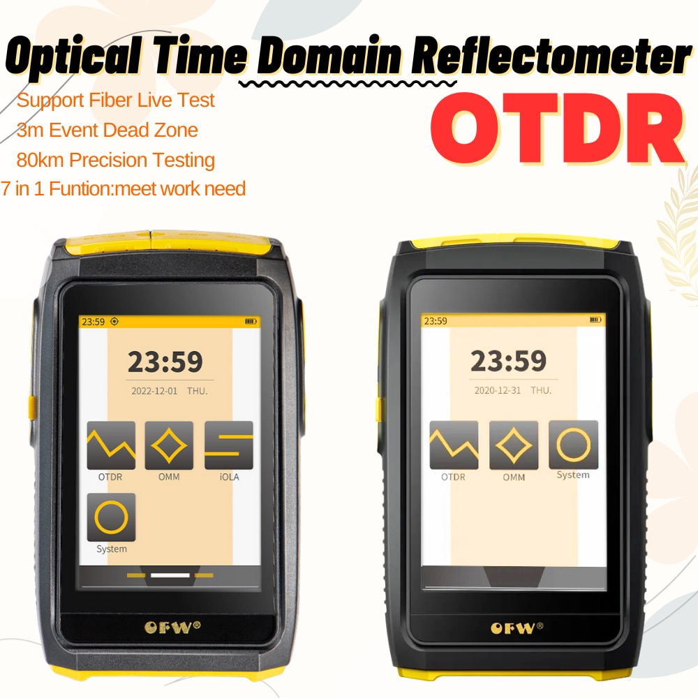 Mini OTDR Active Fiber Live Test 1550nm 20dB 80KM Fiber Reflectometer Touch Screen OPM VFL OLS Tester SC APC/UPC Connector
