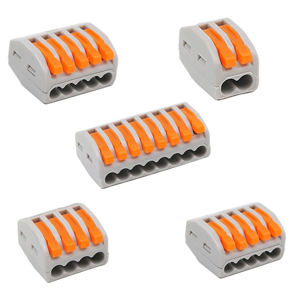 10/30 /50/100pcs universal cable and wire connector 222 fast household compact wire connection push in terminal block 2-8 pin