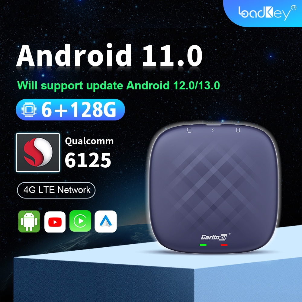 Carlinkit Plus CarPlay Ai Box Netflix Spotify 6+128G QCM665 Android 11 Tv Box Wireless CarPlay Android Auto YouTube iPTV 4G LTE