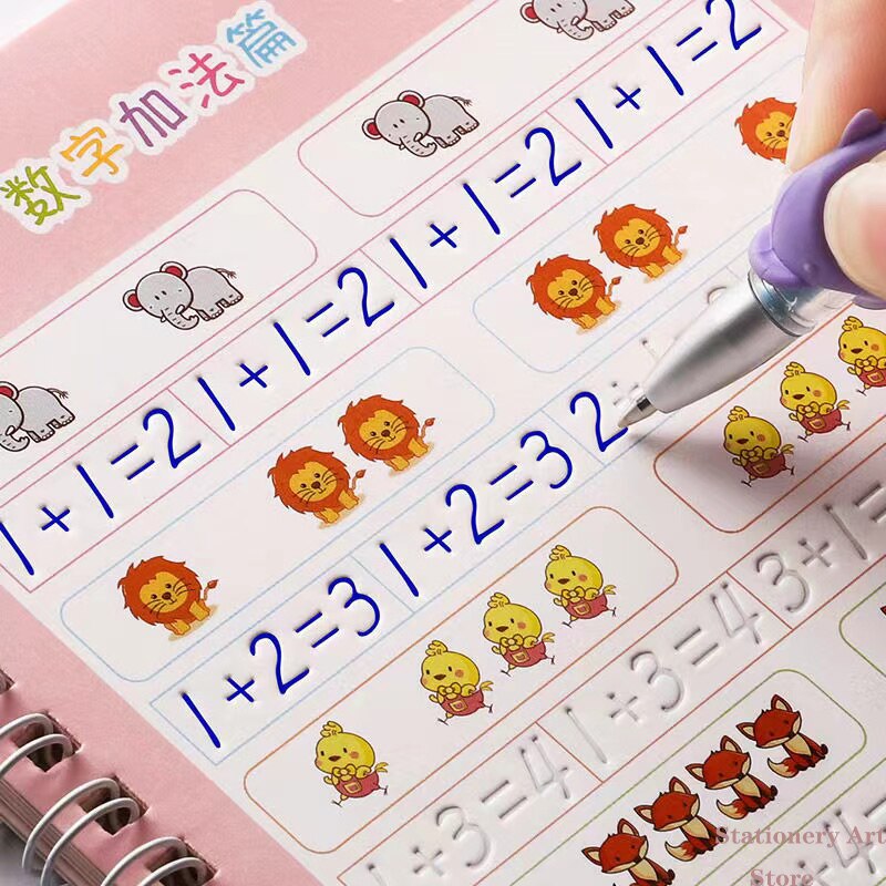 Learning Chinese Strokes Painting Math English Books Copybooks Learning Educational Children' Book Reusable Magic Books Hom