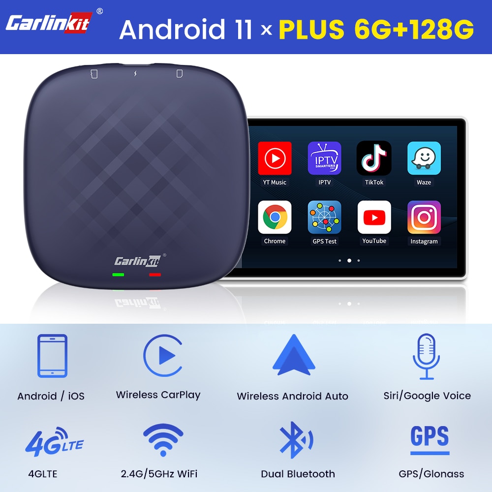 QCM6125 8G+128G CarlinKit CarPlay Ai Box Android 12 PLUS CarPlay Wireless Android Auto Adapter Highest Configuration YouTube Box