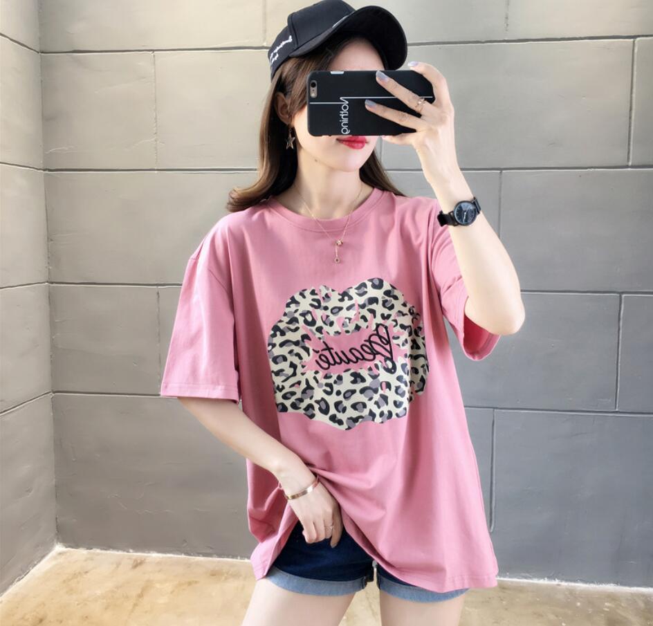 2019 New Summer Women T-Shirt for Lady Student Casual White Tops Women T Shirt Love Heart Print Tshirt Female