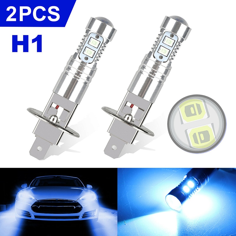 2pcs H1 LED Headlight Bulbs 8000K Super Bright Car High Low Beam Motorcycle Headlights Fog lights Auto Light Car Accessories