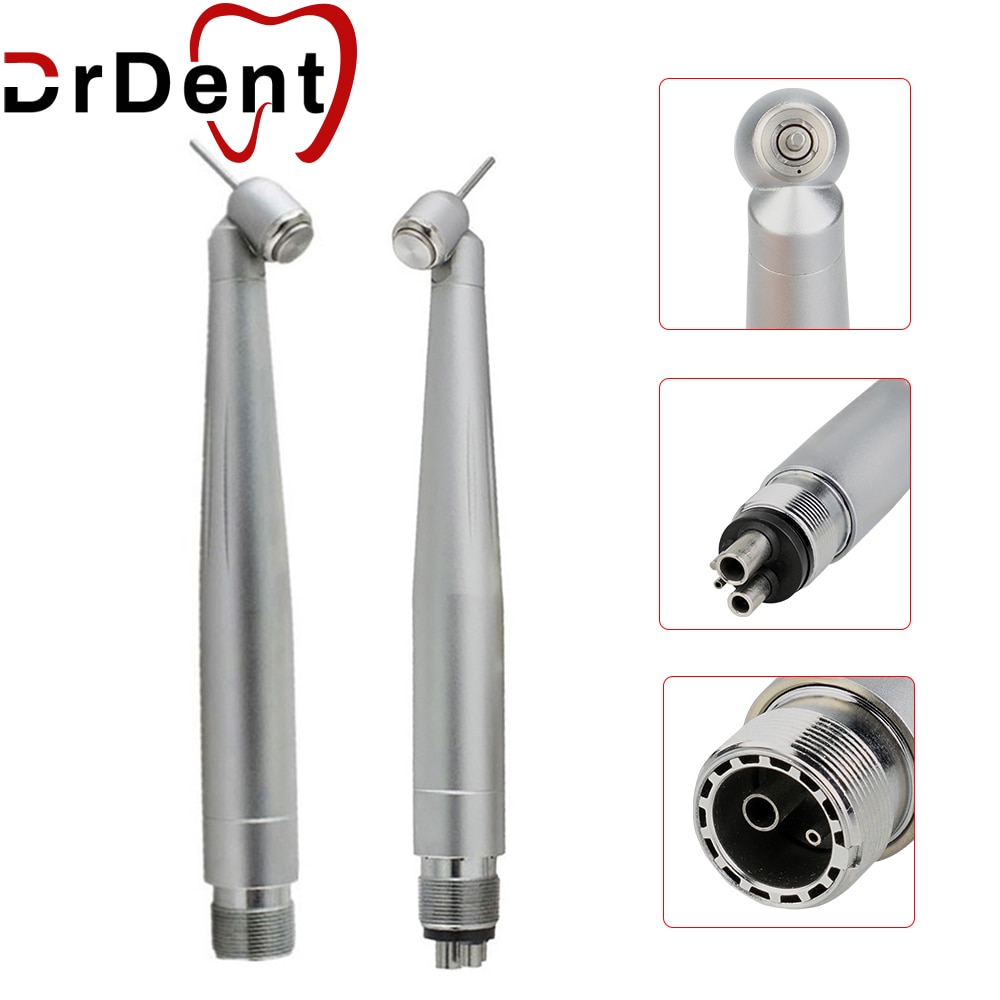 Dental 45° LED Push Button High Speed Handpiece 45 Degree 2/4 Hole Head Surgical Increasing High Speed Air Turbine Hand piece