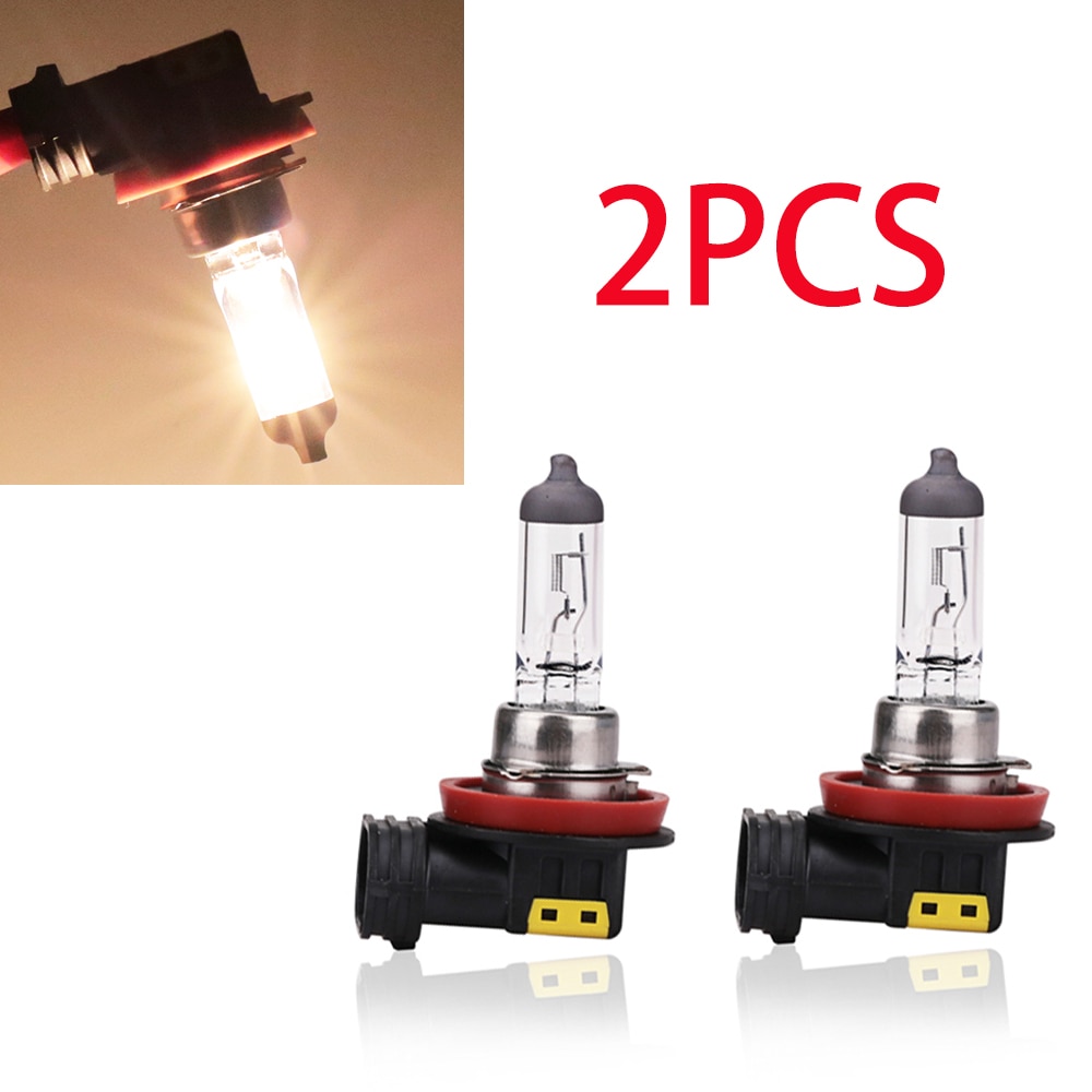 2pcs White Light H8 55W 4300K Halogen Lamp Car Fog Lamp 12V H8 Halogen Headlights Bulb H8 Car Head Light Replacement Bulb