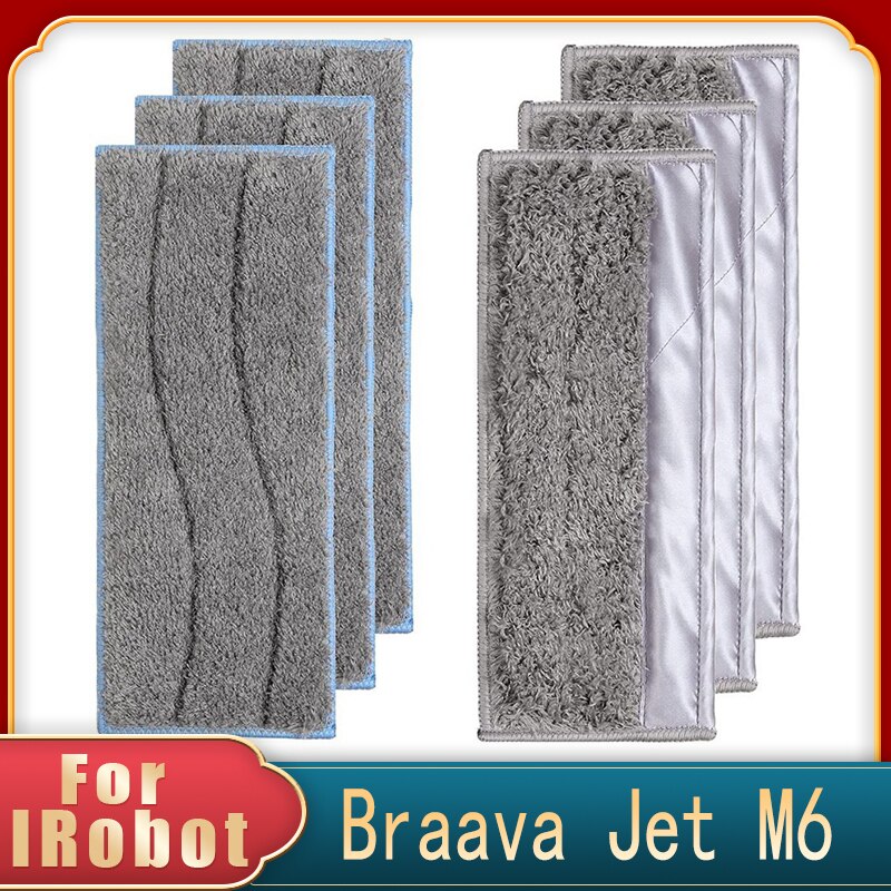 8 Pack Washable and Reusable Mopping Pads Compatible For IRobot Braava Jet M6 (6110) Robot Mopping Pads