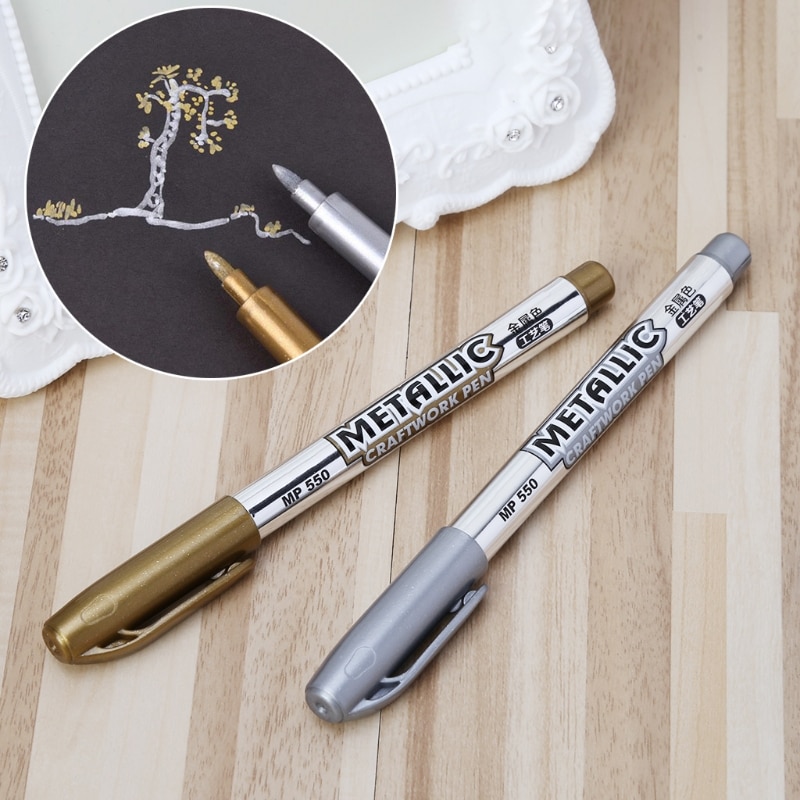L43D DIY Metal Waterproof Permanent Paint Marker Pen Student School Supplies 1.5mm