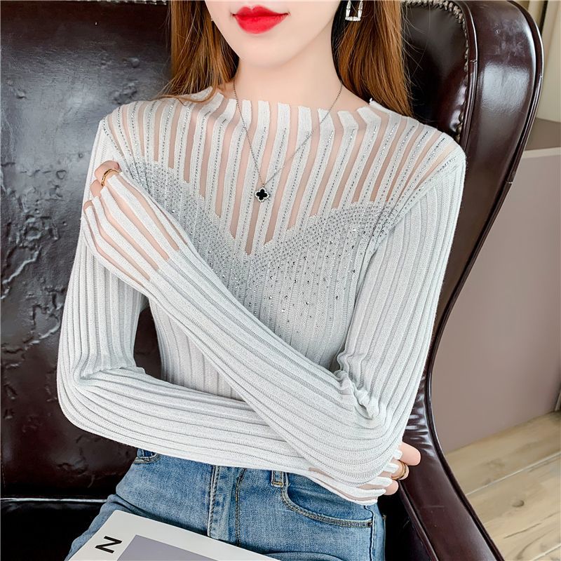Pullover Autumn and Winter Lace Hollow out Hot Drill Knitwear Women Sweater Top Pullover Short Long Sleeve Pullover Sweater