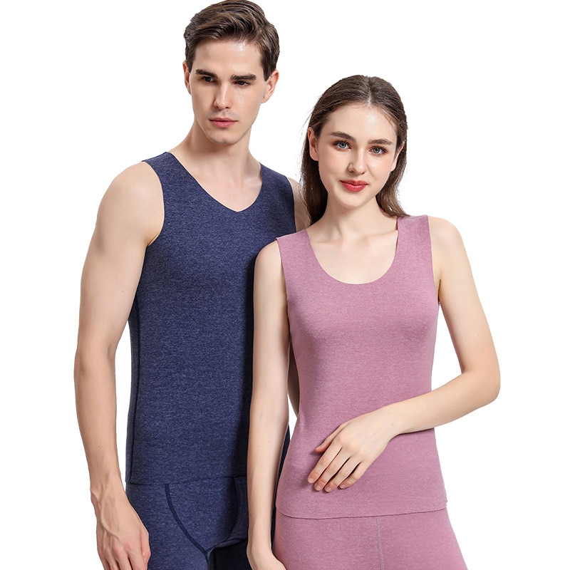 Autumn And Winter New Velvet Warm Vest Women and Men's Double-Sided Brushed Heating Base