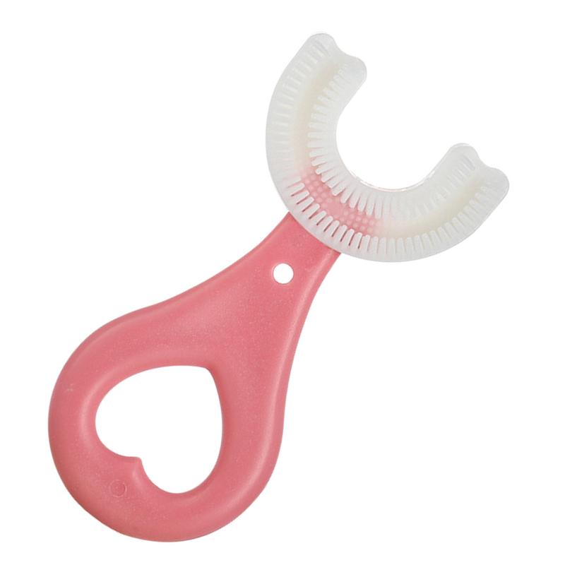 Toddler Toothbrush Age 2 To 4 All Rounded Kids U Shaped Toothbrush Age 5 To 12 360Oral Teeth Cleaning Children Manual Training