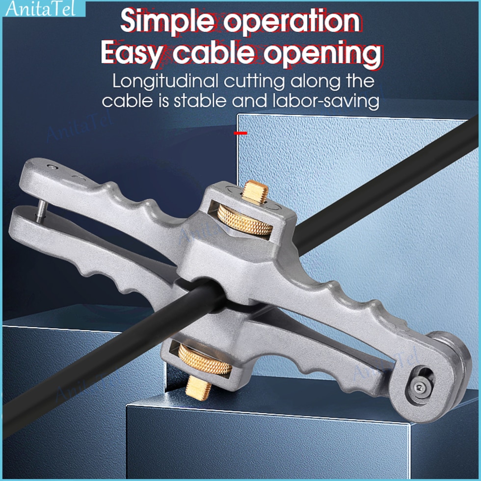 SI-01 Longitudinal Cable Cutter Fiber Optical Cable Stripper 10-25mm FTTH Opening Knife Longitudinal Sheath Cable Slitter New