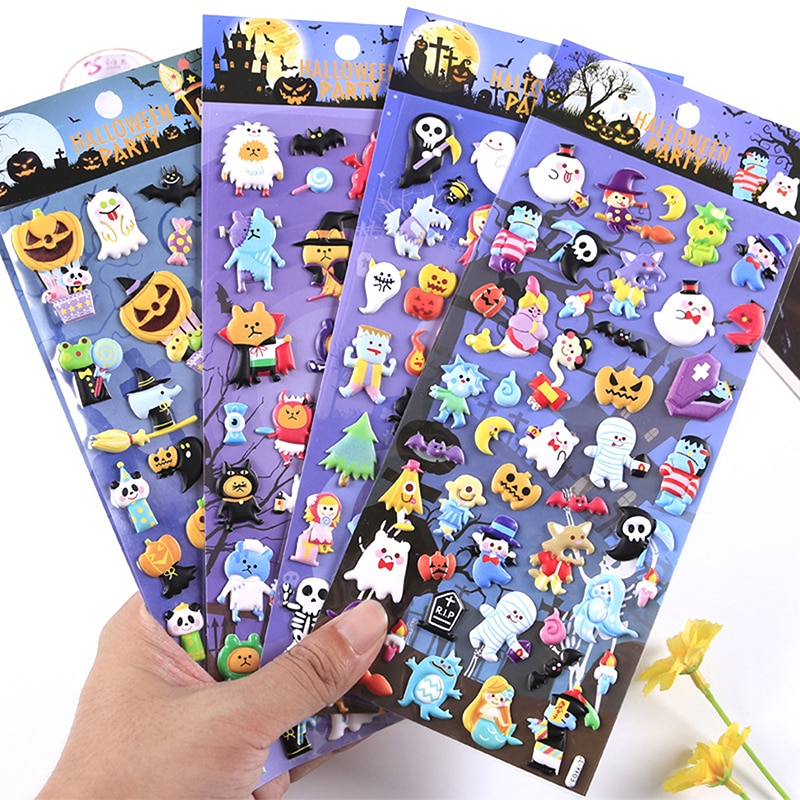 1 pcs Cute Halloween Pumpkin PVC Bubble Holiday sticker Decorative Scrapbooking diy Label Diary Stationery Album Planner