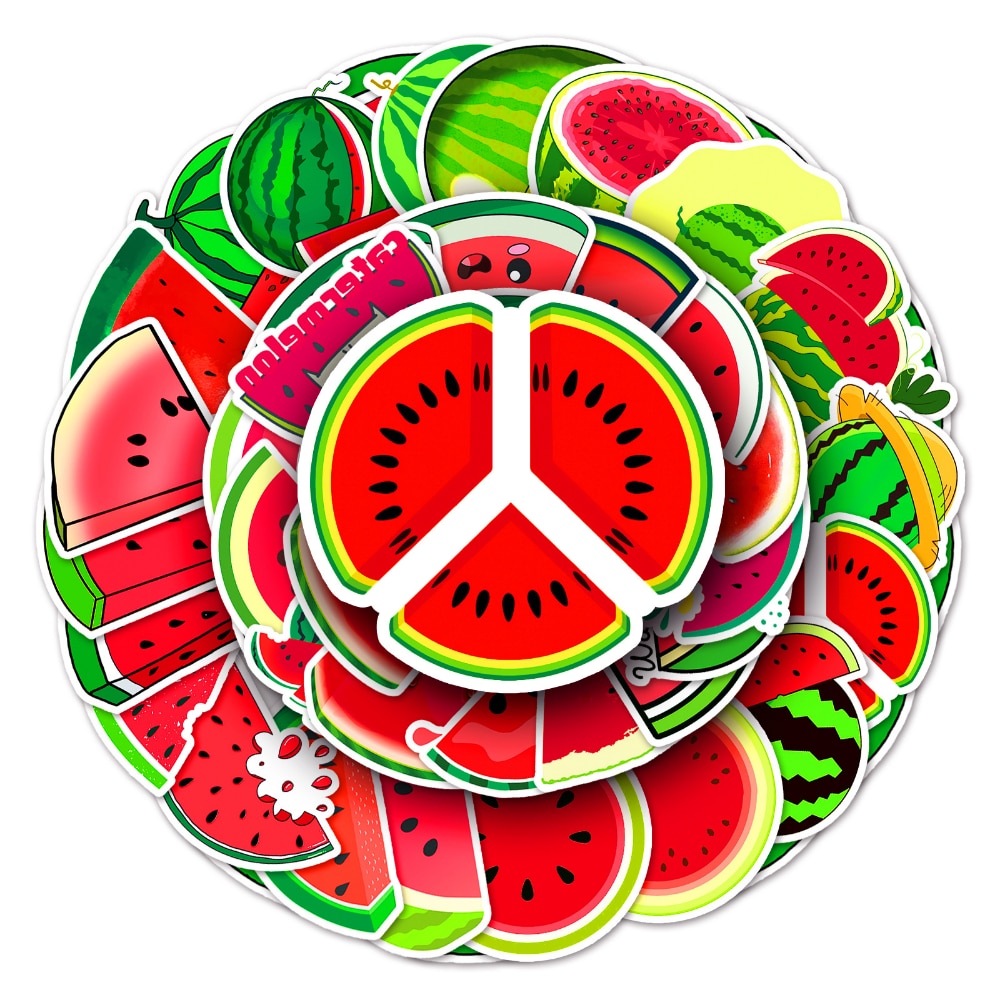 50Pcs Red Watermelon Stickers Planner Decoration DIY /hand Book Diary Journal Stationery Fruit Sticker Kawaii Fruits