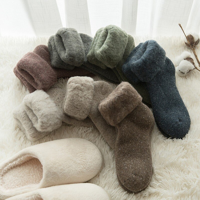 Women's Winter Wool Socks Thickened Plush Snow Socks Snow Warm Socks Snow Socks Medium Socks 1 Pair EU 35-40 US 5-7.5