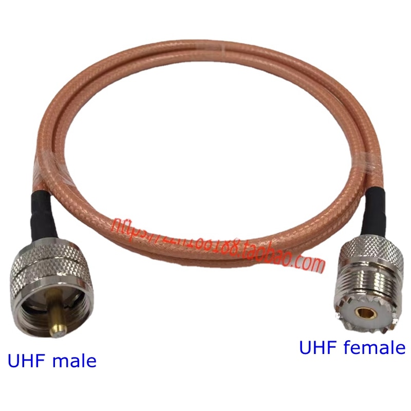 RG142 Double Shielded Cable UHF Male PL259 To UHF Female SO239 Connector RF Coaxial Pigtail Jumper Adapter Straight New Brass