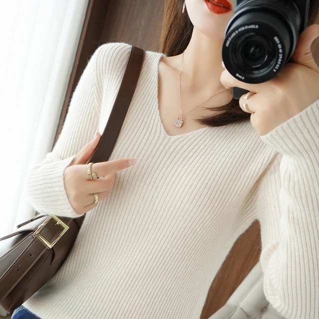 Suéter holgado informal de Cuello medio alto para mujer, Jersey de manga farol de color sólido, a la moda, otoño e invierno, 202