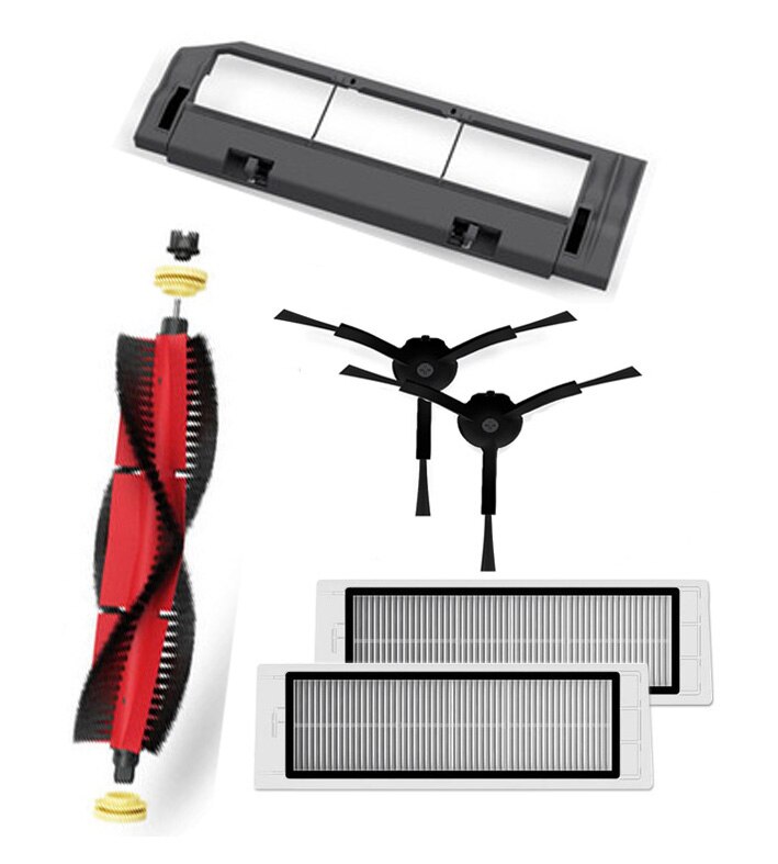New 1pcs detachable Main brush & 2pcs Filter & 2pcs black brush & cover for Xiaomi vacuum 1st roborock 2 s50 s51 s55