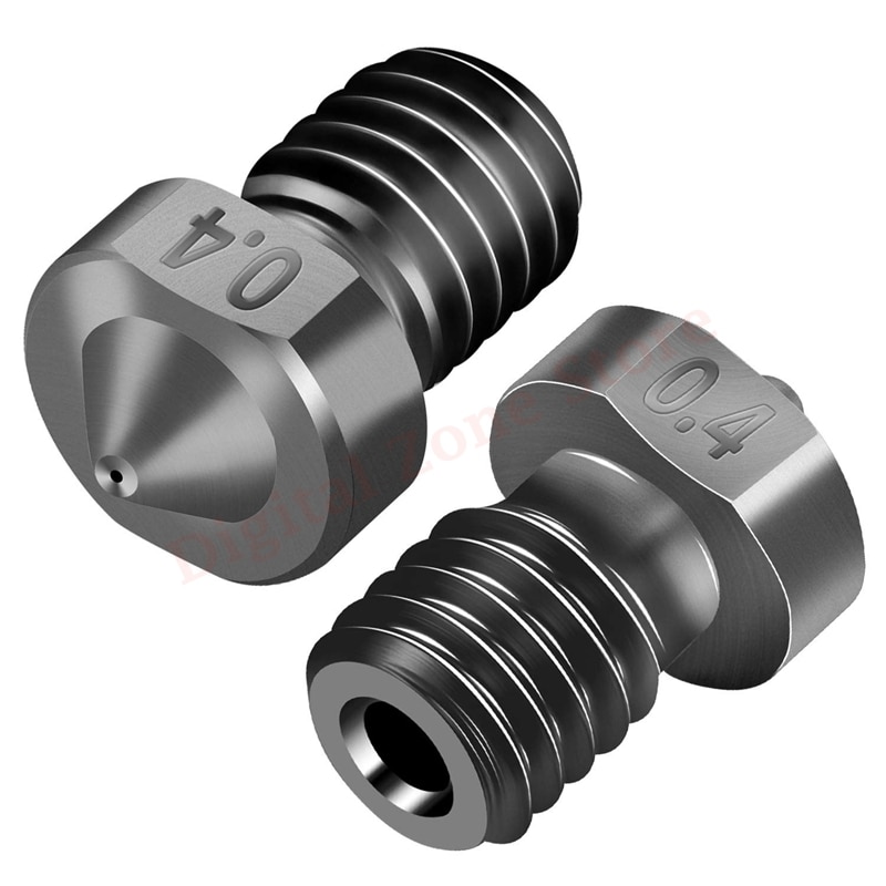 3D Printer Hardened Steel Nozzles 0.4mm, E3D V5 V6 Extruder Nozzles 0.2mm 0.3mm 0.5mm 0.6mm 0.8mm 1.0mm1.75mm V6 Hotend Prusa I3
