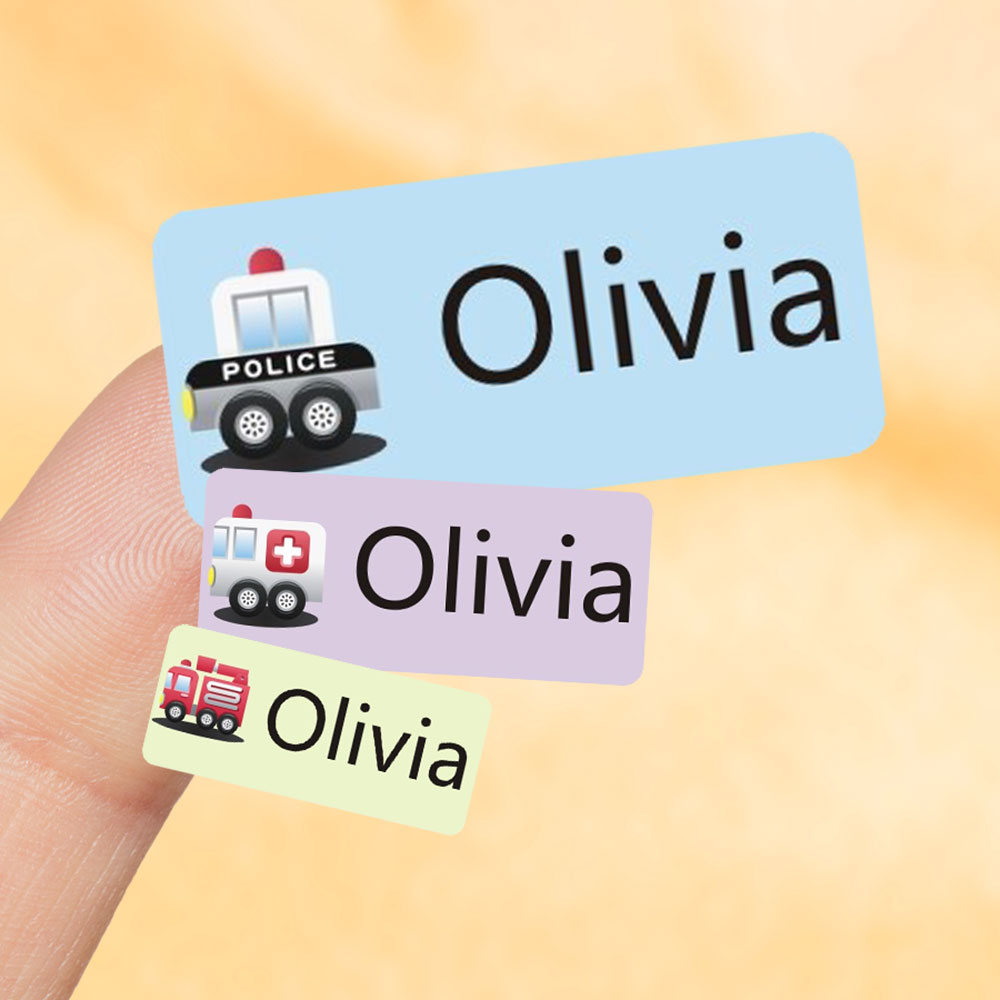 Multi Size Custom Cartoon Waterproof Name Sticker Personlized First Name Label Stickers with Names for Kids School Stationery
