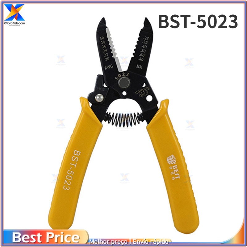 BST-5023 Multi-Functional Precision Fiber Cable Wire Stripper 20-30 AWG Copper Cable Hardened Steel Wire Stripper Plier Tools
