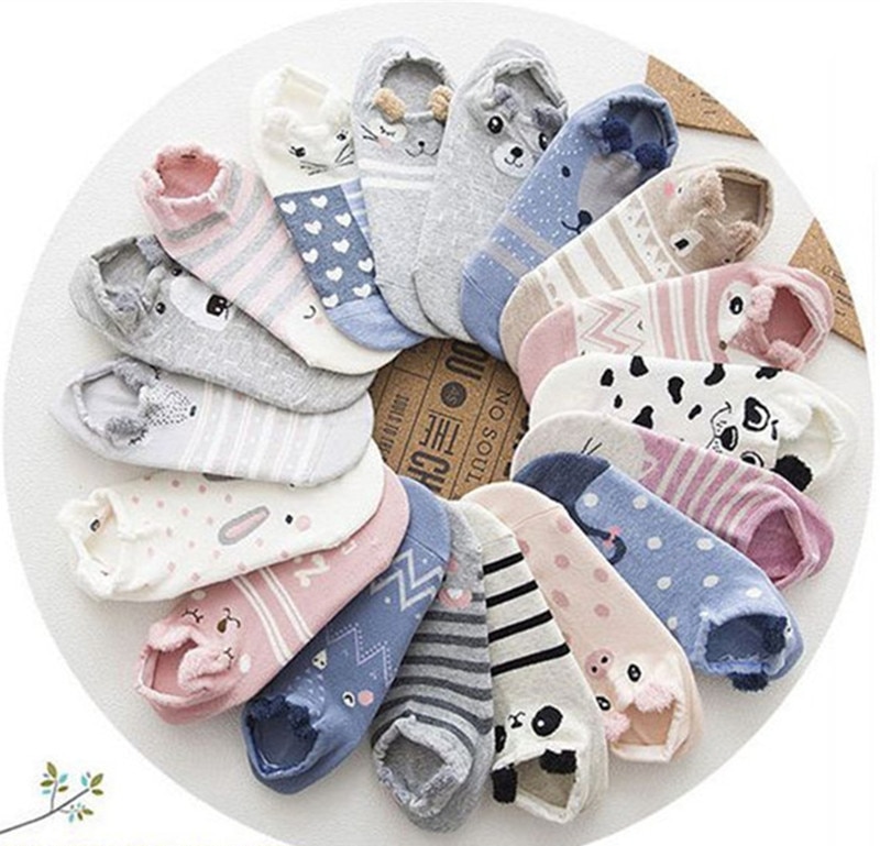 Spring and Summer Shallow Mouth Women Socks Cartoon Three-dimensional Low Cut Socks Cute Fashion Sweet Popular Cotton Socks
