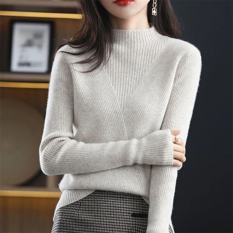 Vintage Knitted Sweater Women Solid Round Neck Knitwear Top Korean Style Autumn Winter Long Sleeve Pullover Harajuku Sweater