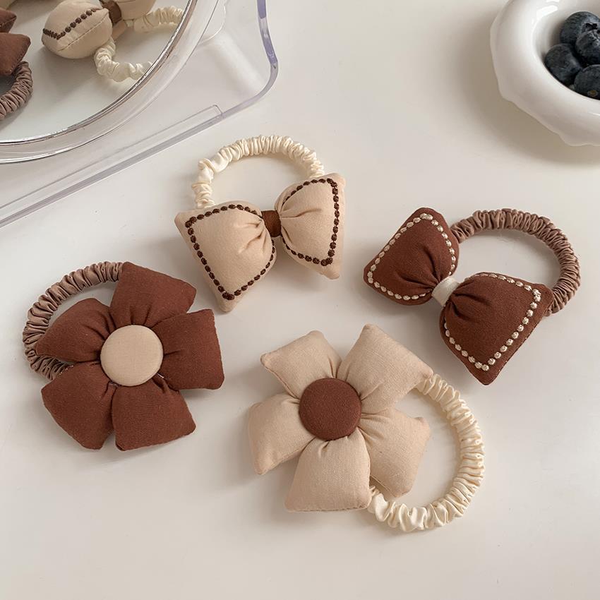 New Kids Cute 3D Bow Flower Elastic Hair Rubber Bands Girls Children Hair Rope Headwear Hair Accessories