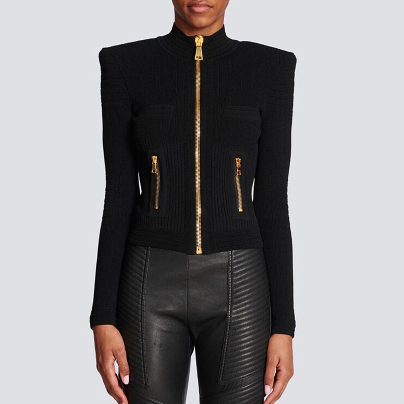 Women's Winter Coat 2022 Korean Fashion Thick Sweaters New in Knitted Zipper Cardigan Sweaters With Headings y2k Pullover T