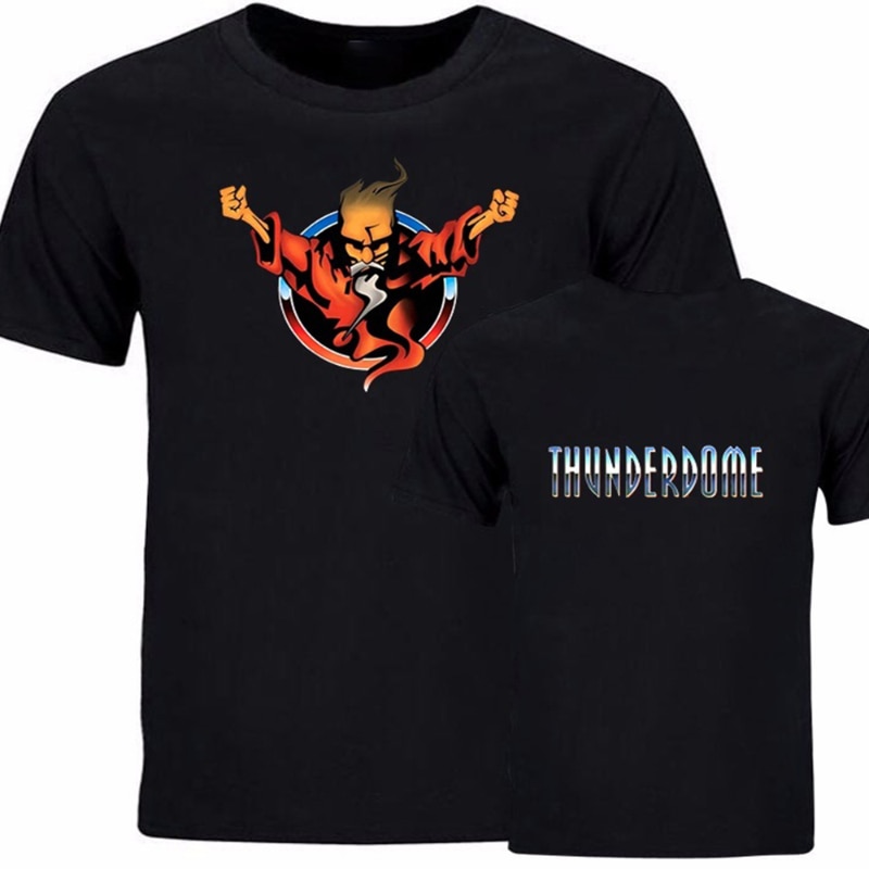Thunderdome T Shirt Men Women Fashion Hip Hop Tees Tops Funny Summer Short-sleev Camiseta Hombre Black Shirt Casual Streetwear