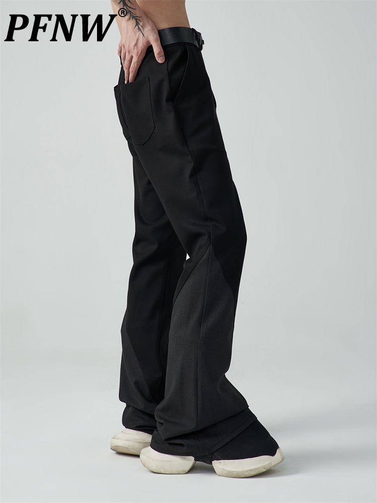 PFNW Wool Versatile Casual Men's And Women's Wrinkle Resistant Slim Fit Pants Autumn Winter Tide Chic Dark High Street