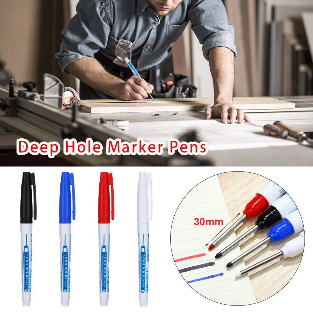 30mm Convenient Useful Craftwork Multi-purpose Carpenter Pen Deep Hole Marker Pens Long Head Markers Mark Tool