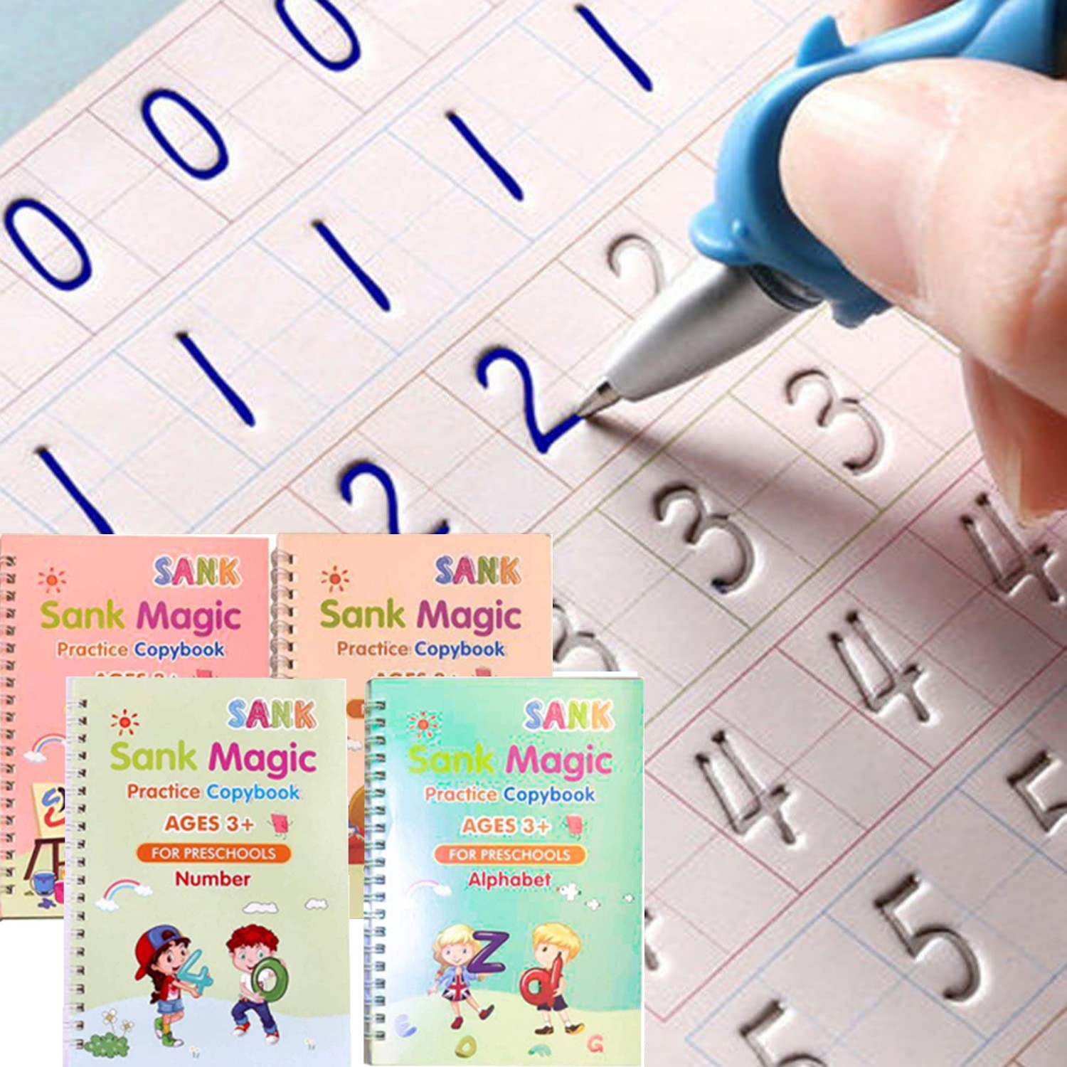 Free Shipping SANK Copybooks Pen Magic Copy Book Free Wiping Children's Kids Writing Sticker Practice Copybook For Calligra