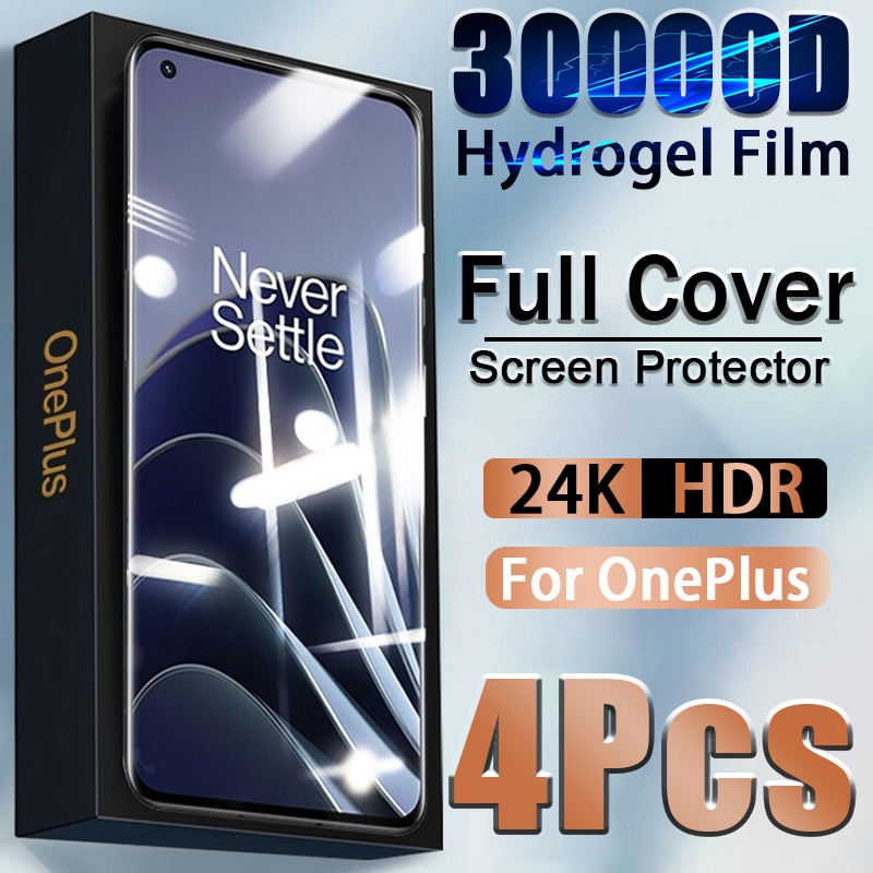 4PCS Screen Protector Hydrogel Film For OnePlus 8 9 10 Pro Protective Film For oneplus 8T 10T 9R 9RT ACE 7 T Pro Nord2 Not Glass