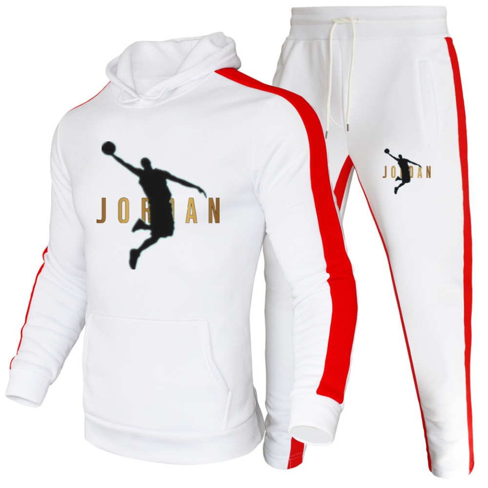 2022 New Brand Men's Tracksuit Leisure Hoodies Pants Two Piece Sets Sportswear Wool Sweatshirts Jogging Male Sets Track Sui