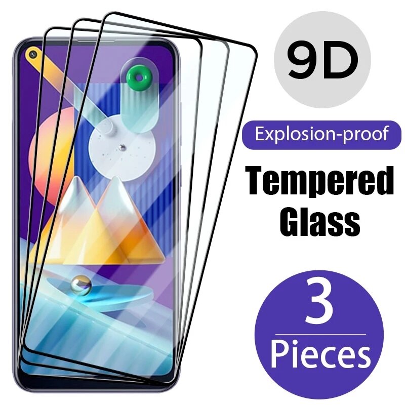 3PCS Protective Glass On Samsung Galaxy A01 A11 A12 A21S A31 A51 A71 4G Screen protector Glass For Samsung A32 A52 A72 5G Film
