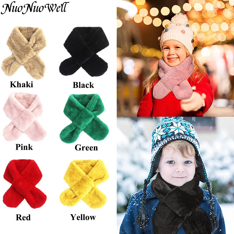Baby Accessories Autumn Winter Soft Plush Children Scarf Cute Solid Girl Baby Thick Warm Scarf Outdoor Kids Neckerchief