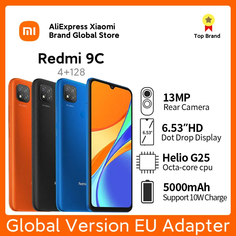 Global Version Xiaomi Redmi 9C 3GB+64GB/ 4GB+128GB Smartphone 13MP Camera Helio G35 6.53" Display 5000mAh Battery Smart Pho