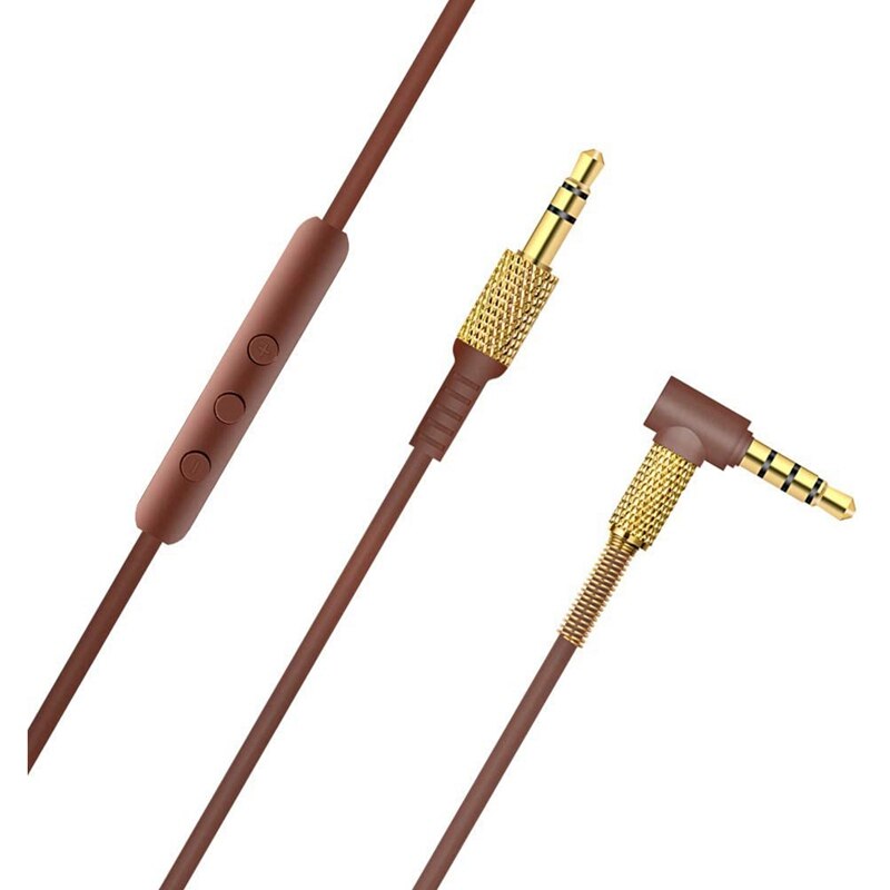 3.5Mm Male To Male Spring Replacement Audio Cable For Marshall Major II 2 Monitor Headphone Cords Extension Wire (Brown)