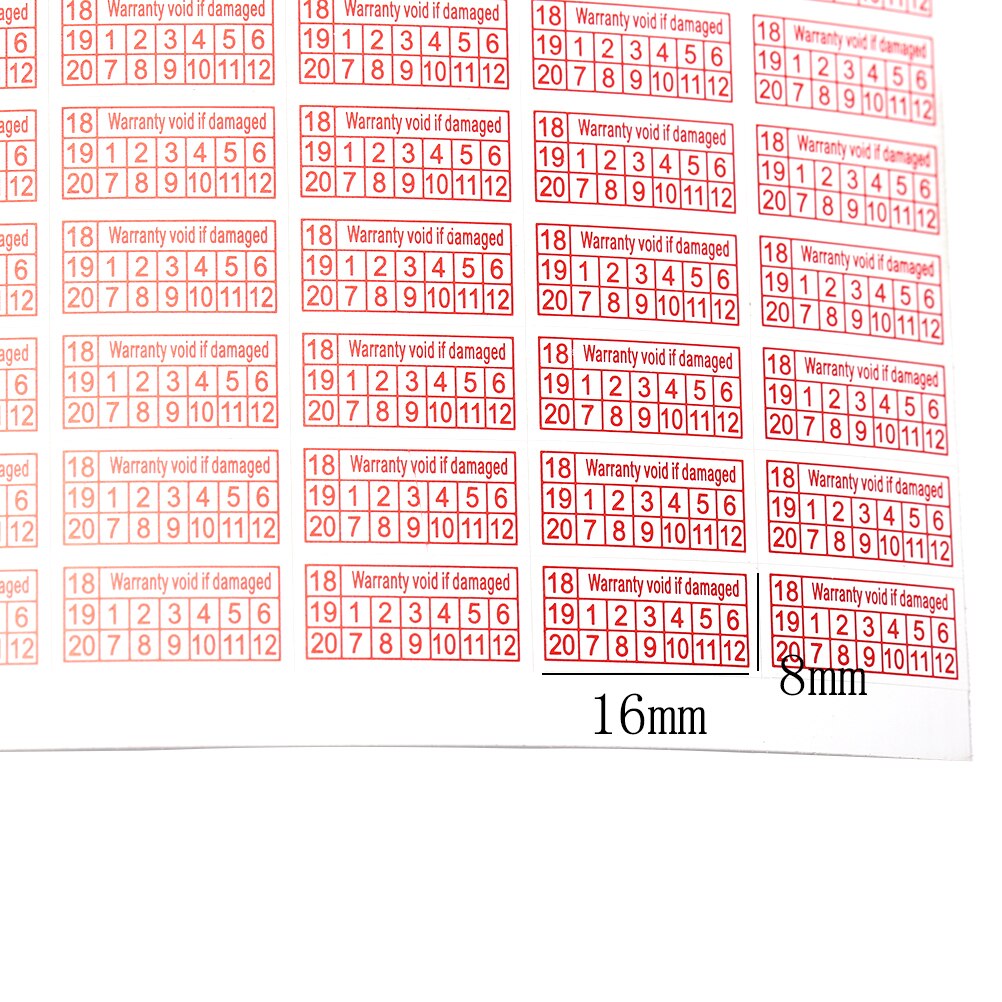 200pcs Year Red Color Rectangle Shape Fragile Label Warranty Void If Removed Sticker
