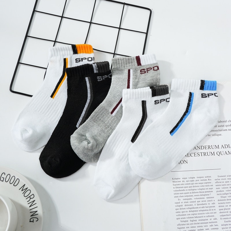 10 Pairs/lot Men Socks Mesh Breathable Short Casual Sports Ankle Low Tube Summer Breathable Comfortable Cotton Stripe Man Socks