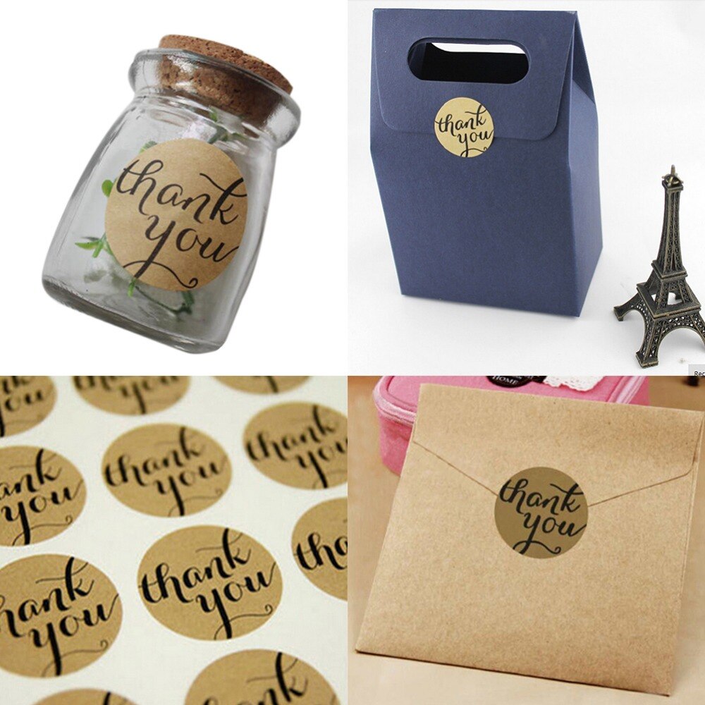1 sheet Super Cute "Thank You" Decorative Stickers Diary Stickers Craft Packaging Seals Kraft Sticker Label Wedding Fa
