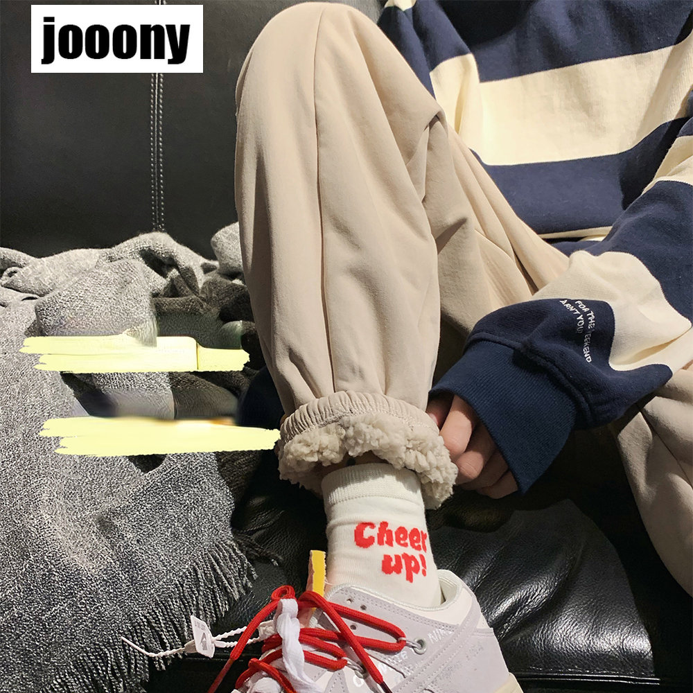 Winter New Korean Sweatpants Thickened Loose Fashion Warm Joggers Trousers For Male Pants Men's Casual Harajuku Street Trou