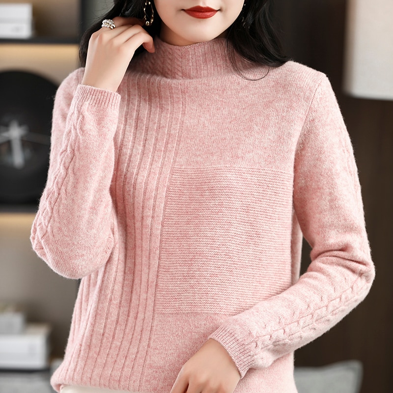 Turtleneck Sweater Women Thick Sweaters 100% Merino Wool Winter 2022 Cashmere Clothes Knitted Pullover Korean Fashion Jumper Top