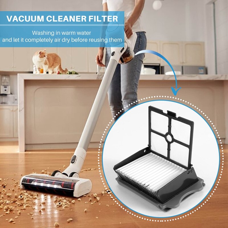 6Pcs HEPA Filter For Tineco Ifloor PLUS/ Floor One Cordless Vaccuum Hard Floor Replacement Vacuum Cleaner Filters