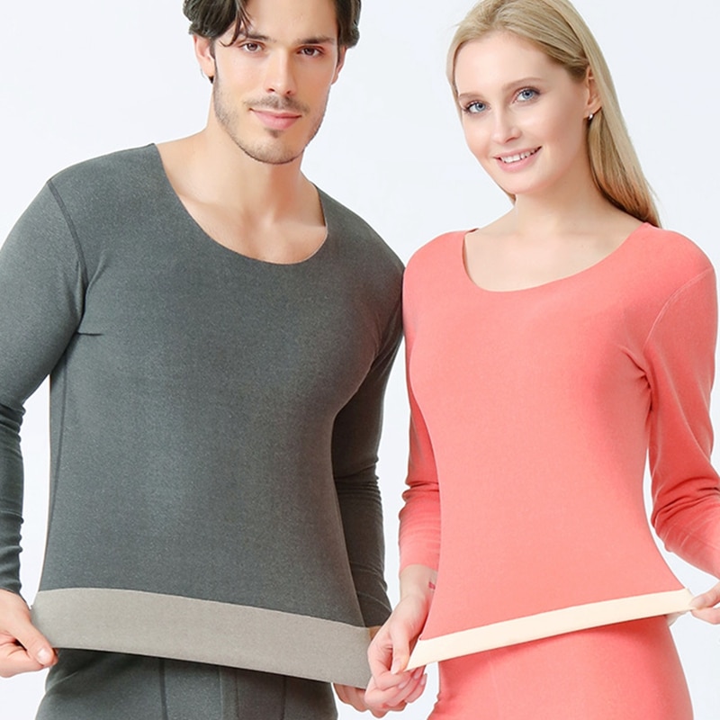 Women's Thermal Underwear Men Winter Clothes Seamless Thick Double Layer Warm Lingerie Women Thermal Clothing Set Woman 2 P