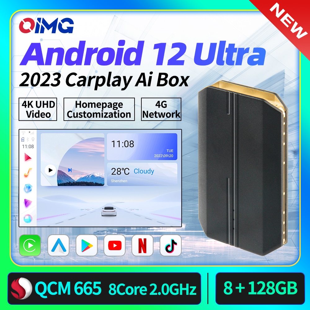 Carplay Ai Box Android 12.0 Wireless CarPlay Android Auto Netflix YouTube Spotify For Kia VW Audi Toyota Volvo 8+128GB 2022 New