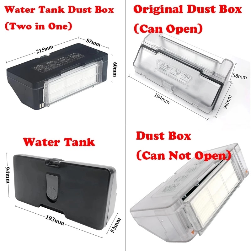2 in 1 Water Tank Dust Box For Xiaomi Mijia STYTJ02YM / VIOMI V2 PRO V3 Robotic Vacuum Cleaner Dust Box Water Tank Accessories