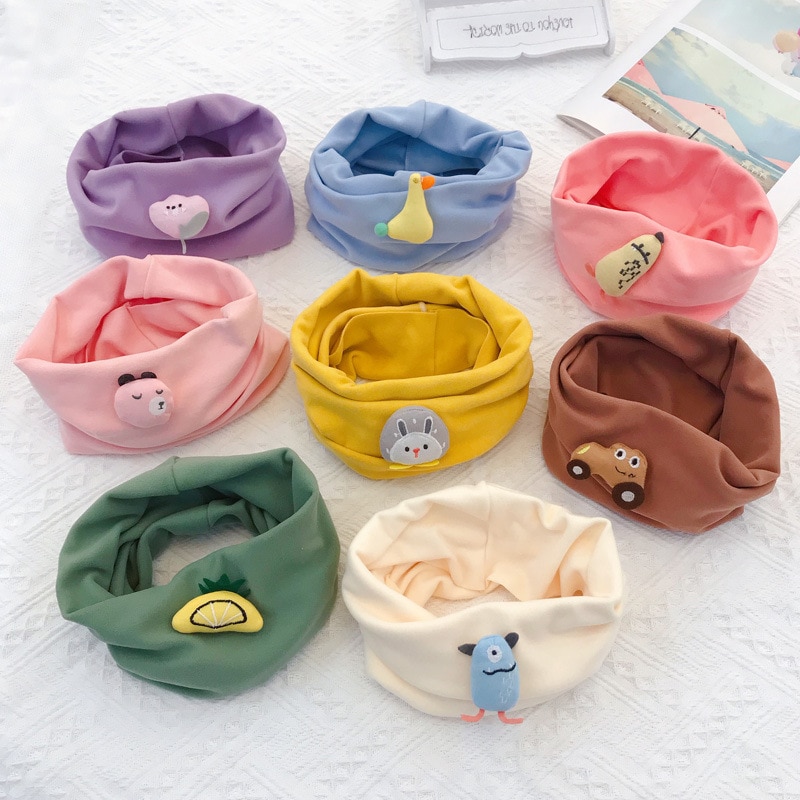 Baby Neckerchief Winter Children Warm Cartoon Fruits Neck Scarf For Kids Boys Girls Cute Warmer Neck Collar Scarves New 1-12Y