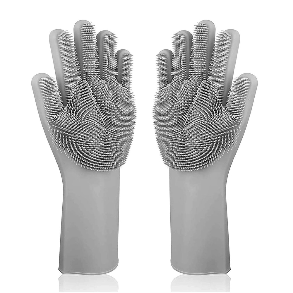 Car Cleaning Gloves Silicone Rubber Sponge Gloves Household Scrubber Kitchen Cleaning Tools